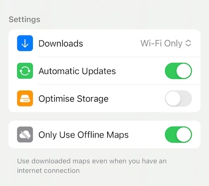 apple maps offline settings 1