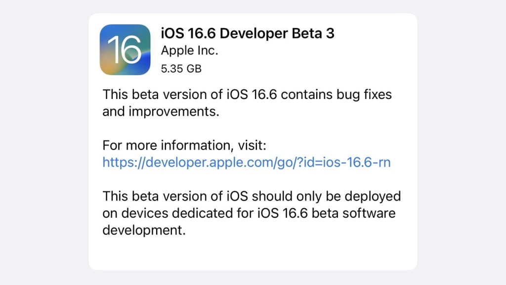 ios 16.6 beta 3